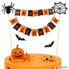 Halloweeni tordi- ja muffinikaunistus, topper-girland ämbliku ja ämblikuvõrguga