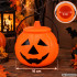 Halloweeni kõrvitsakujuline maiustusämber kaane ja sangaga, 16 cm
