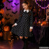 Laste Wednesday Addamsi stiilis Halloweeni kostüümkleit pealuumustriga, 135–145 cm