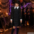 Laste Wednesday Addamsi stiilis Halloweeni kostüümkleit pealuumustriga, 135–145 cm