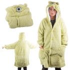 Soe roheline oversized tekipusa kapuutsi ja nööpidega, XL