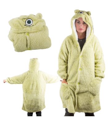 Soe roheline oversized tekipusa kapuutsi ja nööpidega, XL