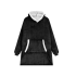 Soe musta värvi kapuutsiga pleedpusa, pehme ja paks, oversize, XXL, 2-in-1