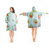 Soe avokaado pleedpusa, oversized, 2-in-1, paks ja pehme, kapuutsiga, XXL