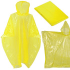 Kollane taskusse mahtuv vihmakeep-pontšo, suurus 130cm x 125cm