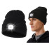 LED-lambiga talvemüts, must, USB-laetav, 3 valgusrežiimi