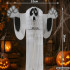 Halloweeni 3D-paberist rippuv kummitusdekoratsioon, valge, 36 × 32 cm