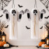 Rippuv 3D-paberist kummitusdekoratsioon Halloweeniks, valge, 51 × 43 cm