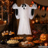 Rippuv 3D-paberist kummitusdekoratsioon Halloweeniks, valge, 51 × 43 cm