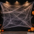 Valge veniv ämblikuvõrk 4 musta ämblikuga – Halloweeni kaunistus