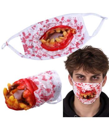 Veriste koletisehammastega Halloween-mask zombie- ja õuduskostüümile