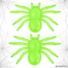 Fluorestseeruvad Halloweeni ämblikud, 2 tk, rohelised, 11 × 7 cm