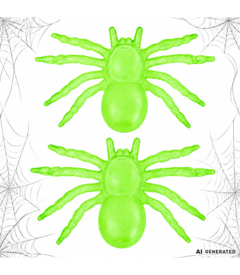 Fluorestseeruvad Halloweeni ämblikud, 2 tk, rohelised, 11 × 7 cm