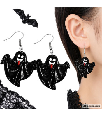 Halloween-rippuvad kõrvarõngad kõrvitsa, kummituse, kolju ja silmade motiividega, 4,5–6 cm