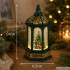 LED-valgustusega jõululatern jõulupuu ja sädelusega, 14 × 6,5 cm