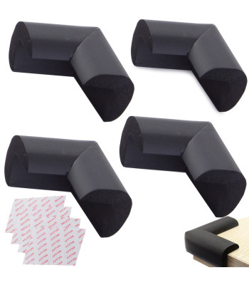 Vahtplastist mööblinurgakaitsmed, mustad, isekleepuvad, 4 tk – 55mm x 55mm x 35mm