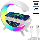 RGB LED-lamp juhtmevaba laadimise, Bluetooth-kõlari, äratuskella ja raadioga