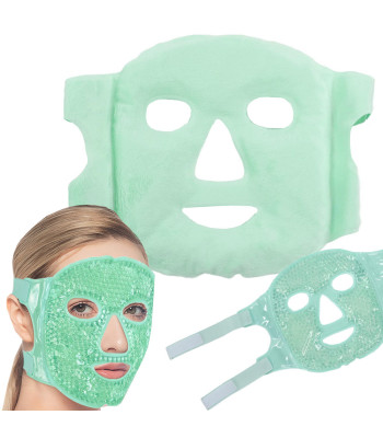 Jahutav ja soojendav geelmask näole ja silmadele, roheline
