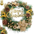 Kuldne jõulupärg kirjaga Merry Christmas, 40 cm