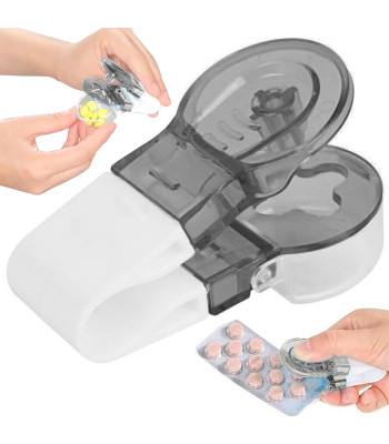 Tablettide blisterpakendist väljutaja, must-valge, 8 × 4 cm