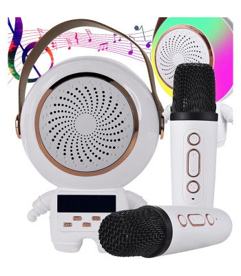 Juhtmevaba kaasaskantav karaokekomplekt Bluetooth-kõlari ja 2 mikrofoniga