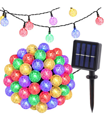 Päikesepaneeliga aiavalgustite valguskett, mitmevärviline, 40 LED-i, 700 cm