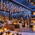 Jääpurikakujuline LED-valguskardin, külm valge, 500 LED, 20m