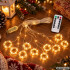Jõuludeks mõeldud LED-valguskardin aknale, soe valge, USB, puldiga, 300 LED, 3 m