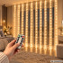 Jõuludeks mõeldud LED-valguskardin aknale, soe valge, USB, puldiga, 300 LED, 3 m