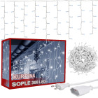 LED-valguskardin jääpurikatega, 300 LED, külmvalge, sise- ja väliskasutuseks, 10 m