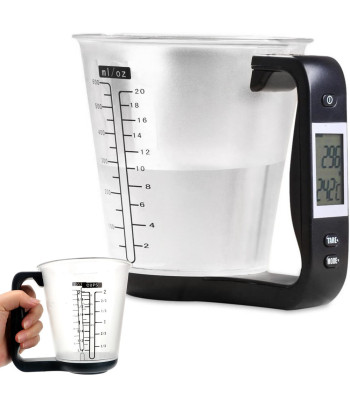 Digitaalne köögikaal mõõdutopsiga, LCD-ekraaniga, 1 kg / 1 g