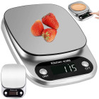 Elektrooniline köögikaal LCD-ekraaniga, hõbedane – kuni 3 kg, täpsus 0,1 g, 16 × 21 × 3 cm