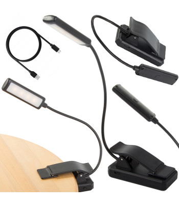 USB-laetav klambriga lugemislamp, 9 LED-i
