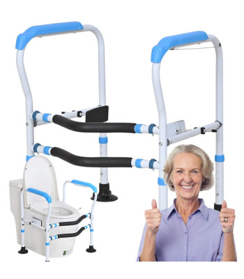 Reguleeritav tualeti tugiraam eakatele ja piiratud liikumisvõimega inimestele, 53–56 cm, 42 cm, 60–70 cm