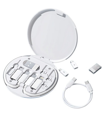 Adapterikomplekt telefoni jaoks koos SIM-kaardi tööriista ja ümbrisega, USB-C, micro-USB, USB-A, Lightning, 5-in-1