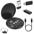 5-ühes telefoniadapterite komplekt SIM-kaardi nõela, USB-C-kaabli ja hoiukarbi ning Lightning-, micro-USB- ja USB-A-adapteritega