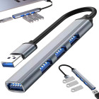USB-jaotur 4 pordiga, USB 3.0 ja USB 2.0, hõbedane, 16 × 85 × 8,5 mm
