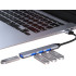 USB-jaotur 4 pordiga, USB 3.0 ja USB 2.0, hõbedane, 16 × 85 × 8,5 mm