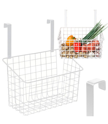 Uksele riputatav metallist korv-organisaator kööki – 26cm x 17cm x 12cm