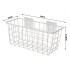 Valge metallist riputatav hoiukorv kööki ja vannituppa, 29 × 12 × 12,5 cm