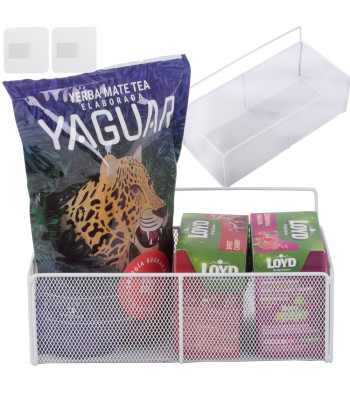 Valge seinale kinnitatav metallist hoiukorv kööki ja vannituppa, 29cm x 14cm x 10cm
