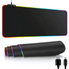 RGB-valgustusega mängurihiirematt, USB-toitega, must, XL, 80 × 30 × 0,4 cm