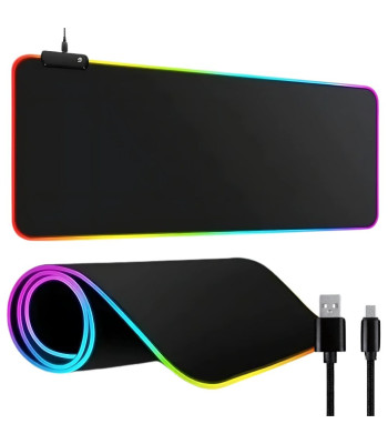 RGB-valgustusega mängurihiirematt USB, XXL, 90x40 cm