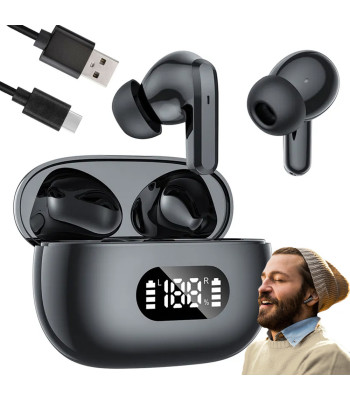 Juhtmevabad Bluetooth-kõrvasisesed kõrvaklapid LED-ekraaniga laadimiskarbi ja mikrofoniga, F05