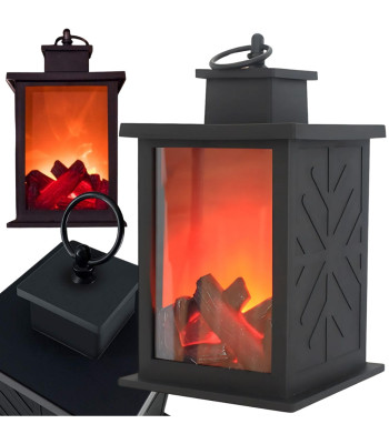 Dekoratiivne LED-latern liikuva leegiga, patareitoitel, 22 × 14 × 14 cm