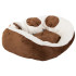 Pehme plüüsist pesa koerale ja kassile, käpakujuline – 60 × 50 cm