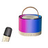 Karaokekomplekt kahe juhtmevaba mikrofoniga, kaasaskantav Bluetooth-kõlar RGB-LED-valgustusega, K52