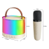 Karaokekomplekt kahe juhtmevaba mikrofoniga, kaasaskantav Bluetooth-kõlar RGB-LED-valgustusega, K52