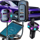 Bluetoothi FM-autosaatja ja autolaadija, USB-C, QC 3.0, käed-vabad komplekt, LCD-ekraan