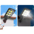 Päikeseenergial töötav COB LED-välisvalgusti liikumis- ja hämarusanduriga, puldiga, HS-8037-B, 22,5 × 9,5 cm